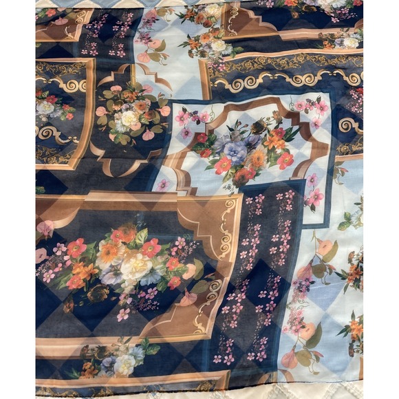 2‎ Chic Large Scarf Cottagecore Royal Floral Fringe - Picture 13 of 16